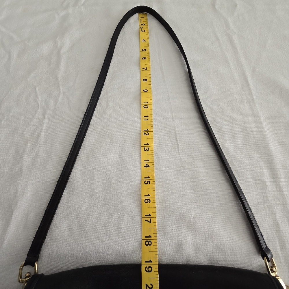 Vintage Coach Convertible Clutch Crossbody Black USA Glove Tanned Y2K Minimalist - Picture 15 of 16